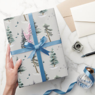 Papel De Regalo Patrón de bosque en acuarela