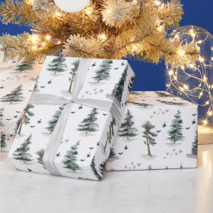 Papel De Regalo Patrón de bosque en acuarela