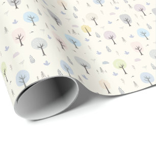 Papel De Regalo Patrón de bosque escandinavo sin foco