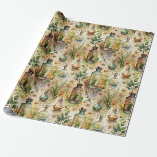 Papel De Regalo Patrón de botellas apotecarias vintage (6)