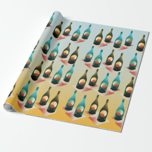 Papel De Regalo Patrón de Botellas para Amantes del Vino