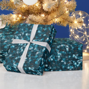 Papel De Regalo Patrón de brillo azul turquesa del océano