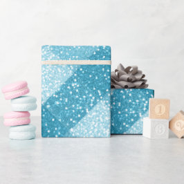 Papel De Regalo Patrón de brillo blanco destello azul acuatico bri