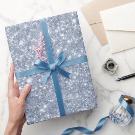 Papel De Regalo Patrón de brillo blanco escarcha plateada helada