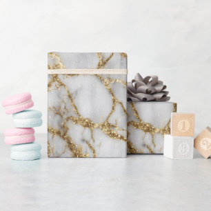 Papel De Regalo Patrón de brillo blanco vena de oro mármol de lujo