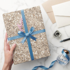 Papel De Regalo Patrón de brillo de crema fina beige neutral de mo