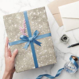 Papel De Regalo Patrón de brillo de crema fina beige neutral de mo
