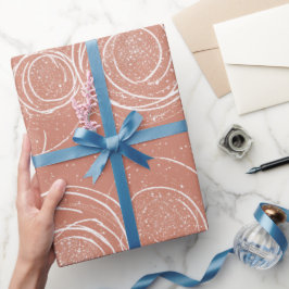 Papel De Regalo Patrón de brillo fino de oro rosa minimalista mode
