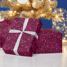 Papel De Regalo Patrón de brillo magenta vibrante rosa