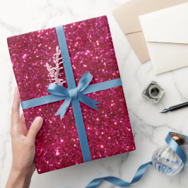 Papel De Regalo Patrón de brillo magenta vibrante rosa