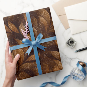 Papel De Regalo Patrón de brillo marrón metálico de cobre cálido