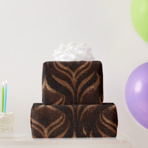 Papel De Regalo Patrón de brillo marrón metálico de cobre cálido