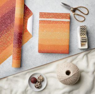 Papel De Regalo Patrón de brillo naranja mezclado con ombre de ata