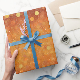 Papel De Regalo Patrón de brillo naranja mezclado de puesta de sol