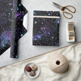 Papel De Regalo Patrón de brillo negro mezclado con galaxia cósmic