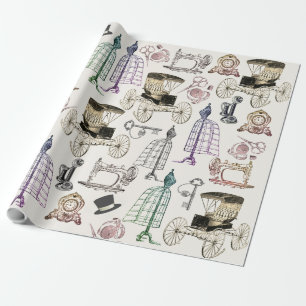 Papel De Regalo Patrón de buggy antiguo antiguo con encanto modern
