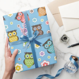 Papel De Regalo Patrón de búho caprichoso