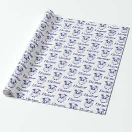 Papel De Regalo Patrón de Búho de Grado Azul Cuto