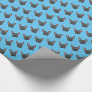Papel De Regalo Patrón de Bulldog azul francés