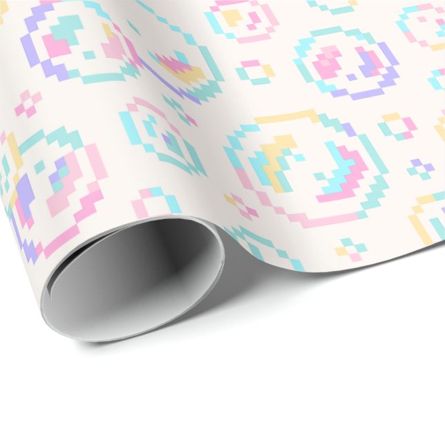 Papel De Regalo Patrón de Burbujas de Jabón Pixeladas (Esquina del rollo)