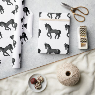 Papel De Regalo Patrón de caballo trotando de dibujos animados lin
