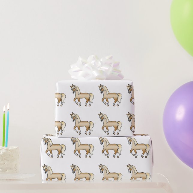Papel De Regalo Patrón de caballo trotón de dibujos animados lindo (Regalos de fiesta)