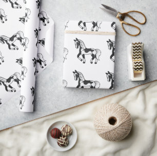 Papel De Regalo Patrón de caballo trotón de dibujos animados lindo