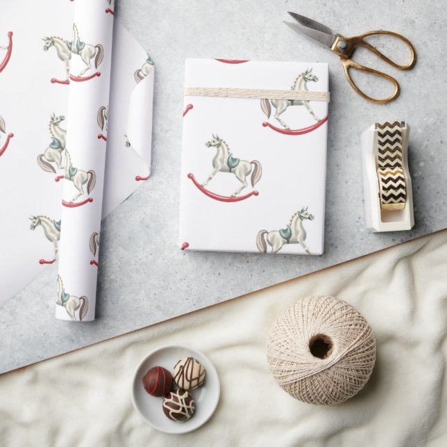 Papel De Regalo Patrón de caballos en navidades (Artesanía)