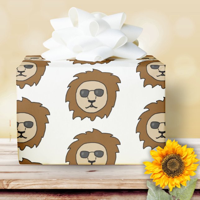Papel De Regalo Patrón de cabeza de león de Guay Niños Animal (Subido por el creador)
