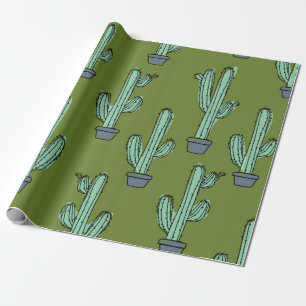 Papel De Regalo Patrón de cactus dibujado a mano