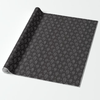 Papel De Regalo Patrón de cactus negro dibujado a mano