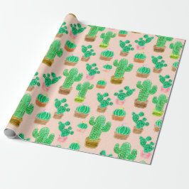Papel De Regalo Patrón de cactus pulido de mano