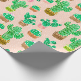 Papel De Regalo Patrón de cactus pulido de mano