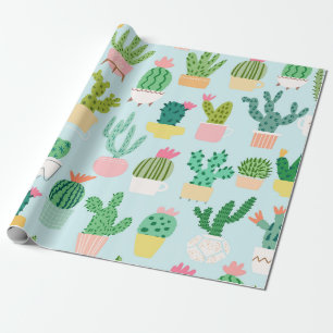 Papel De Regalo Patrón de Cactus vintage sin soldadura. Bab. Cacti