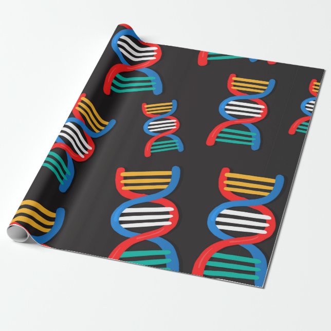 Papel De Regalo patrón de cadenas dna (Desenrollado)
