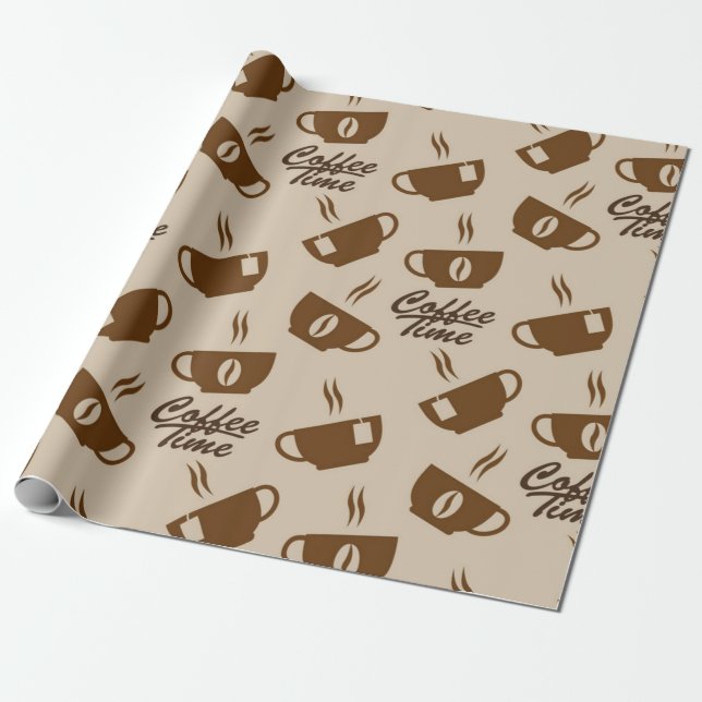 Papel De Regalo Patrón de café (Desenrollado)