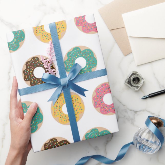 Papel De Regalo Patrón de café y donut  (Regalar)