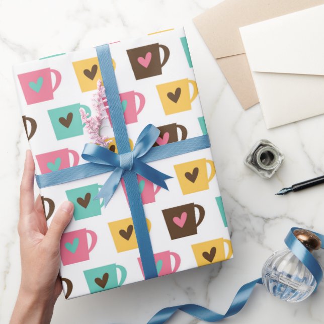 Papel De Regalo Patrón de café y donut  (Regalar)