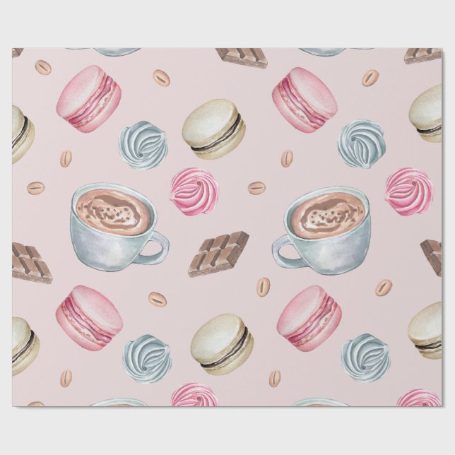 Papel De Regalo Patrón de café y dulces (Superficie plana)