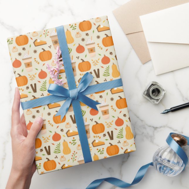 Papel De Regalo Patrón de caída del Naranja divertido (Regalar)