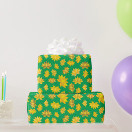Papel De Regalo Patrón de caída dorada floral otoño sin problemas