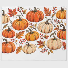 Papel De Regalo Patrón de calabaza 
