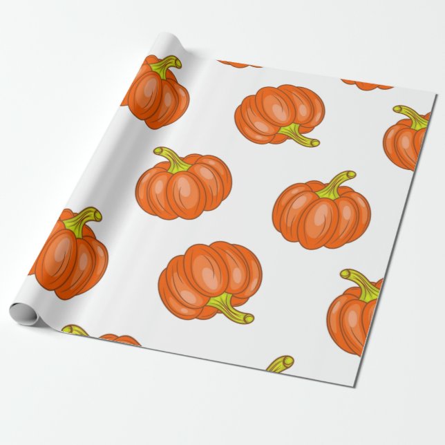 Papel De Regalo Patrón de calabaza (Desenrollado)