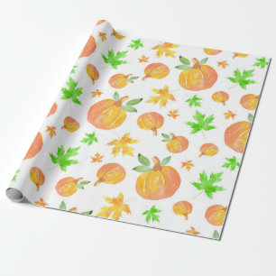 Papel De Regalo Patrón de calabaza acuática y hoja de arce