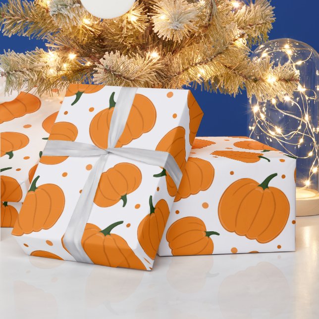 Papel De Regalo Patrón de calabaza de Acción de Gracias (Vacaciones)