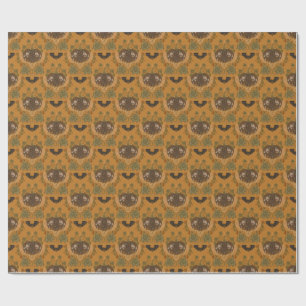Papel De Regalo Patrón de calabaza de Halloween folclórico