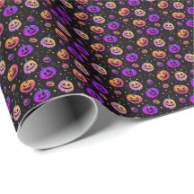 Patrón de calabaza de neón de Halloween