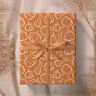 Papel De Regalo Patrón de calabaza naranja Otoño Halloween Fiesta