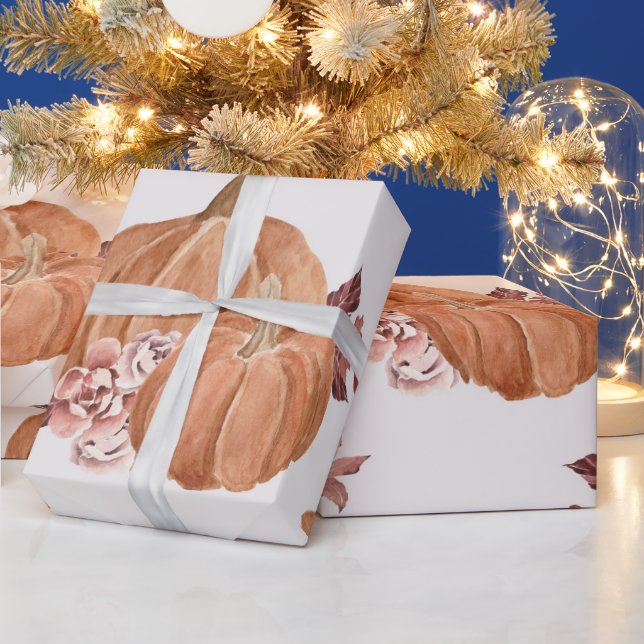 Papel De Regalo Patrón de calabaza otoñal (Vacaciones)