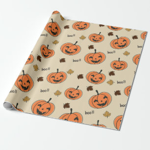 Papel De Regalo Patrón de calabaza sin soldadura de Halloween